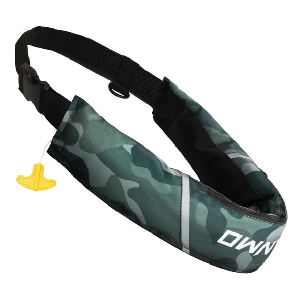 Koorium Manual Inflatable Belt Pack for Adults, Low Profile Swim Vest with CO2 Cartridge & Emergency Whistle, Lightweight PFD for Kayaking, Fishing, Boating