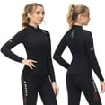 thumbnail image 1 of Owntop Neoprene 2MM Women Wetsuit Top Long Sleeve, Front Zipper Jacket for Diving Surfing Snorkeling, 1 of 7