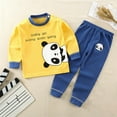 thumbnail image 1 of Owordtank 2 Piece Casual Fall Loung Wear Sets for Toddler Baby Kids Print Long Sleeve Pullover Tops and Pant Sets for Boys Girls, 1 of 3
