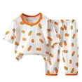 thumbnail image 1 of Owordtank 2 Piece Girl Clothes Pants Set Outfits Ribbed Knit Short Sleeve T-Shirt and Active Sweatpants Size 1-6 Years, 1 of 3