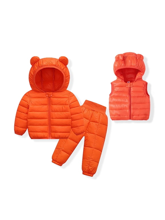 2 Piece Toddler Winter Coats and Matching Pants Lightweight Puffer Padded Jacket Clothing Set Snowsuit Ski Suit