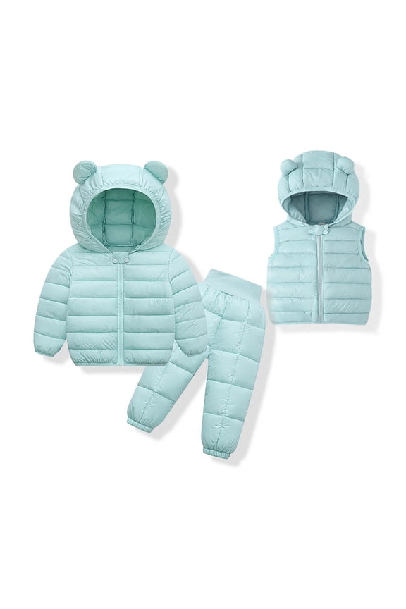 2 Piece Toddler Winter Coats and Matching Pants Lightweight Puffer Padded Jacket Clothing Set Snowsuit Ski Suit