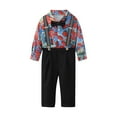 thumbnail image 1 of Owordtank Baby Boys Dress Suit Toddlers Bowtie Striped Shirts and Suspender Pants Special Occasion Gentleman Outfits, 1 of 7