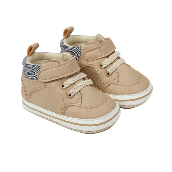 Owordtank Baby Boys Girls High Top Ankle PU Leather Sneakers Soft Rubber Sole Infant Moccasins Newborn Oxford Loafers