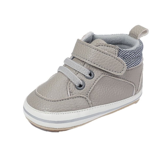 Owordtank Baby Boys Girls High Top Ankle PU Leather Sneakers Soft Rubber Sole Infant Moccasins Newborn Oxford Loafers