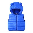 thumbnail image 1 of Owordtank Baby Boys Girls Hooded Puffer Vest Winter Lightweight Sleeveless Bear ears Zipper Up Jacket, 1 of 7