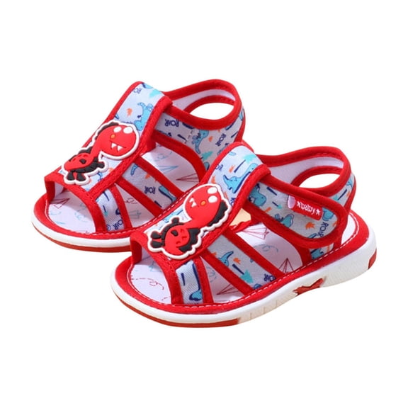 Owordtank Baby Boys Girls Squeaky Sandals Infant Premium Rubber Sole Closed-Toe Non-Slip Shoes Toddler Soft First Walkers Shoes