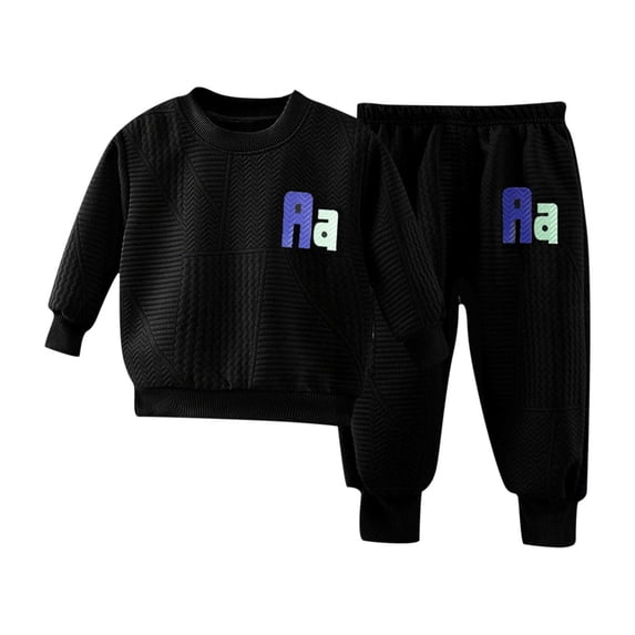 Owordtank Baby Boys and Girls Sweatshirt Sweatpant 2PC Set Letter Print Long Sleeves Pullover Tops Pant Fall Outfits