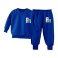 thumbnail image 1 of Owordtank Baby Boys and Girls Sweatshirt Sweatpant 2PC Set Letter Print Long Sleeves Pullover Tops Pant Fall Outfits, 1 of 3