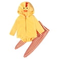 thumbnail image 1 of Owordtank Baby Chick Costumes Cute Infant Toddler Girl Boy Duck Costume Cape Sleeve Fuzzy Romper+Striped Leggings, 1 of 8