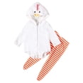 thumbnail image 1 of Owordtank Baby Chick Costumes Cute Infant Toddler Girl Boy Duck Costume Cape Sleeve Fuzzy Romper+Striped Leggings, 1 of 8
