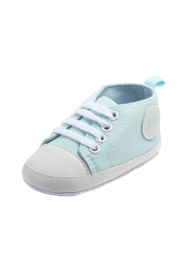 Baby Girls Boys Shoes Soft Anti-Slip Sole Newborn First Walkers High Top Canvas Denim Unisex Infant Sneaker