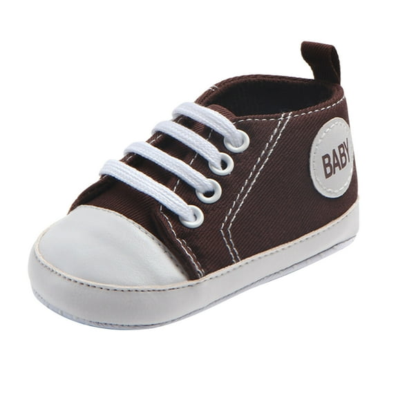 Owordtank Baby Girls Boys Shoes Soft Anti-Slip Sole Newborn First Walkers High Top Canvas Denim Unisex Infant Sneaker