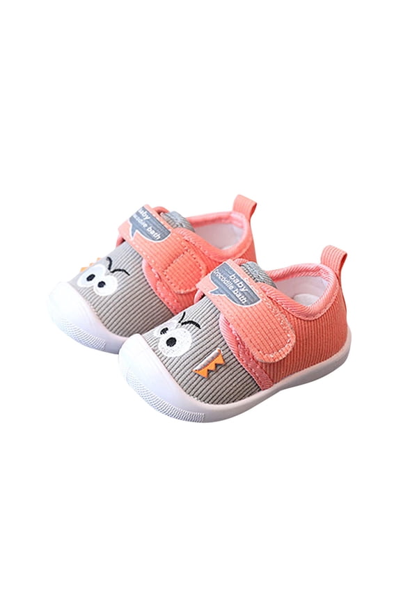 Baby Girls Boys Squeaky Flat Shoes Lightweight Breathable Non-Slip Sneakers Infant First Walking Shoes Outdoor Indoor