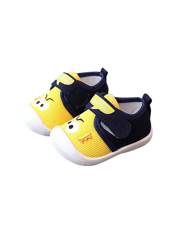 Baby Girls Boys Squeaky Flat Shoes Lightweight Breathable Non-Slip Sneakers Infant First Walking Shoes Outdoor Indoor