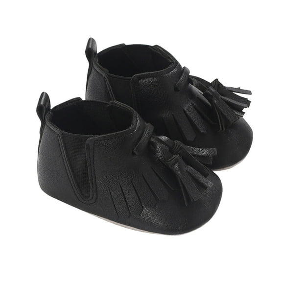 Owordtank Baby Girls Cowboy Tassel Boots Side Zipper Moccasins Soft Bottom Non-Slip Toddler Shoe