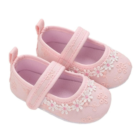 Owordtank Baby Girls Princess Soft Sole Cloth Crib Shoes Infant First Walkers Shoes Toddler Sneaker
