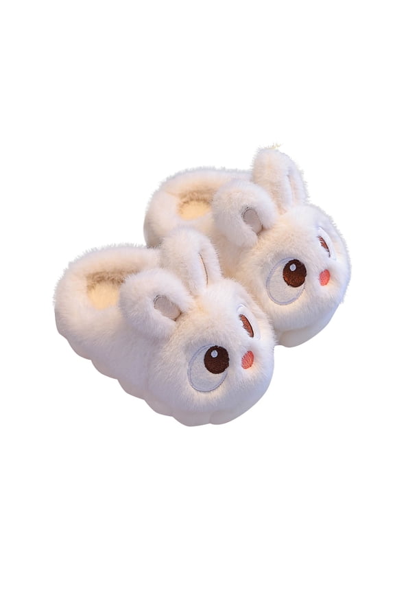 Baby Infant Plush Slippers Sole Foam Cute Bunny Ear House Shoes Toddler Indoor Warm Closed Toe Lightweight Slippers