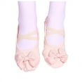 thumbnail image 1 of Owordtank Ballet Shoes for Girls, Canvas Dance Flats Cute Bow Practice Slippers Soft No-Tie Split Sole Yoga Gymnastics Shoes, 1 of 3