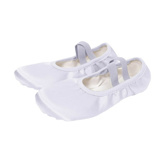 Owordtank Ballet Shoes for Girls, Satin Dance Practice Slippers Split Soft Leather Flat Sole Yoga Gymnastics Shoes
