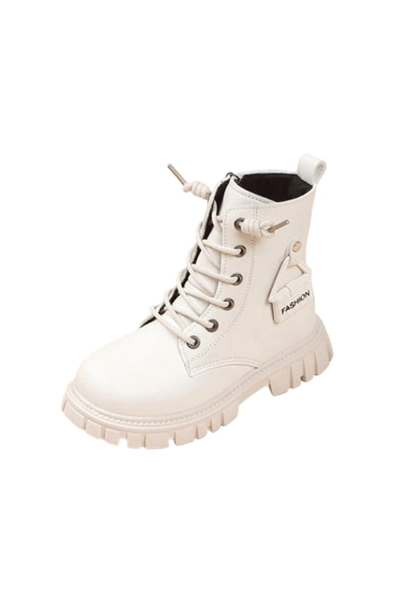 Boots for Girls Lace Up Ankle Boots Riding Boot Side Zipper Punk Goth Non Slip Sole Short Booties Outdoor Activities for Fall Winter