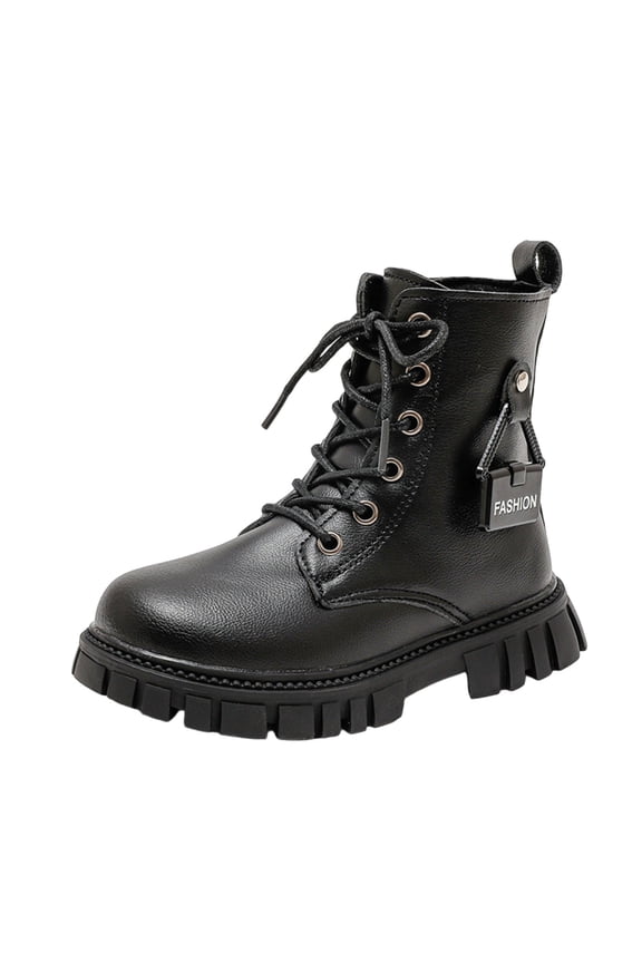 Boots for Girls Lace Up Ankle Boots Riding Boot Side Zipper Punk Goth Non Slip Sole Short Booties Outdoor Activities for Fall Winter