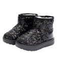 thumbnail image 1 of Owordtank Boy's Girl's Warm Winter Sequin Waterpoof Outdoor Snow Boots, 1 of 3