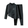 thumbnail image 1 of Owordtank Boys Girls Long Thermal Underwear Sets 2Pcs Unisex Crewneck Tops Pullover Bottom Toddler Kids Warm Outfits, 1 of 3