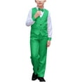thumbnail image 1 of Owordtank Boys Suits Slim Fit Wedding Tuxedos Ring Bearer Outfit Vest and Pants Set with Bow Tie for Teens 3-18 Years, 1 of 4