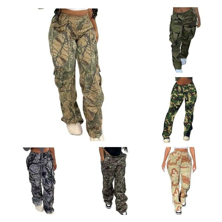 Owordtank Camo Cargo Pants for Women High Waist Casual Owordtank Camo Cargo Pants for Women High Waist Casual