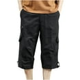 thumbnail image 1 of Owordtank Cargo Cropped Pants for Men Plus Size Capris with Multi Pockets, 1 of 4