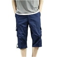 thumbnail image 1 of Owordtank Cargo Cropped Pants for Men Plus Size Capris with Multi Pockets, 1 of 4