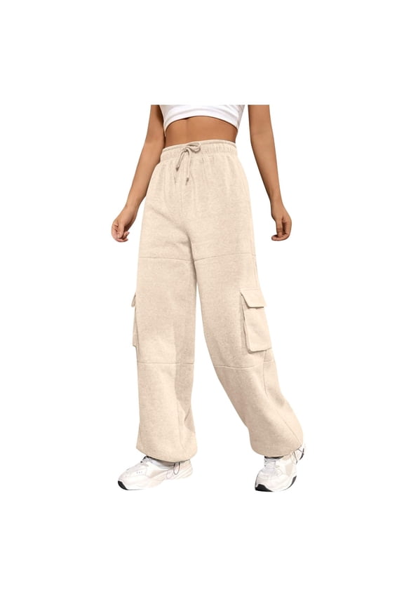 Cargo Sweatpants for Women with Pockets Juniors Jogger Ladies Fall Winter Pants Women's Winter Trends