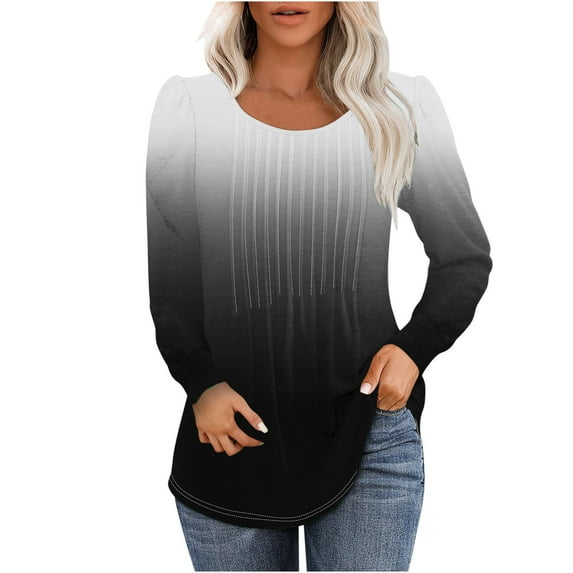 Owordtank Cotton Sweatshirts for Women Color Block Crewneck Shirt Long Sleeve Tops Sweatshirts Tops Shirts