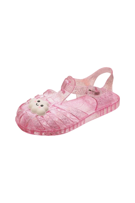 Crystal Jelly Heel Sandals Teen Girl Summer Beach Shoes Lightweight Soft Water Sandal Footwear