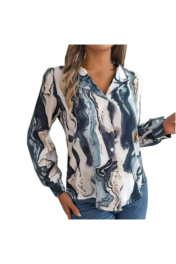 Cute Country Tops for Women Lapel Button Down Shirts Casual Flowy Fashion Clothing