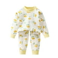 thumbnail image 1 of Owordtank Fall Baby Girl Clothes Long Sleeve Crewneck Sweatshirt Top Pants With Pocket Baby Girl Outfit, 1 of 3