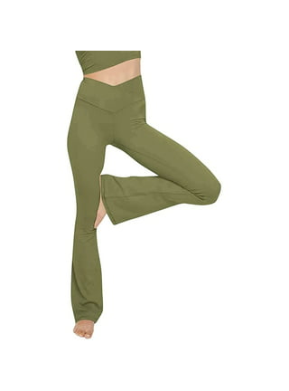 Women's Bootleg Yoga Pants Crossover High Waisted Flare Leggings