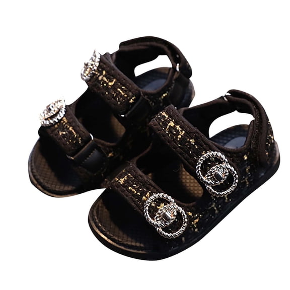 Owordtank Girl Sandals Cute Flat Strap Sandal Summer Spring Beach Shoes Lightweight Boho Footwear