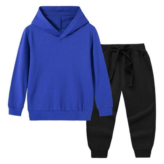 Owordtank Girls Boys 2 Piece Tracksuit Athletic Sweatsuits Sets Hooded Sweatshirt and Jogger Sweatpants Clothing Sets for Kids