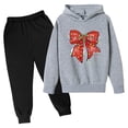 thumbnail image 1 of Owordtank Girls' Clothing Set Butterfly Print Crop Top Hoodies Sweatpants 2 Piece Outfits Kids Sweatsuit Tracksuit Jogger Set, 1 of 2