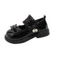 thumbnail image 1 of Owordtank Girls Dress Shoes Fashion Round Toe Mary Jane Flats with Cute Bow School Uniform Shoes for Toddler/Little/Big Girl, 1 of 5