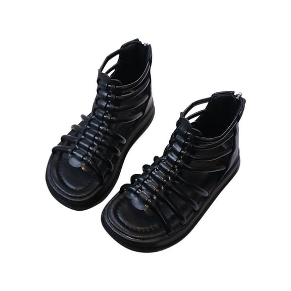 Owordtank Girls Gladiator Sandals Braided Strappy Flats Sandal Summer Open Toe Holiday Party Dress Shoes for Toddler Little Kid