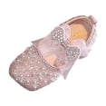 thumbnail image 1 of Owordtank Girls Mary Jane Dress Shoes Princess Ballerina Pearl Rhinestones Shining Low Heels Party Wedding Student Shoes, 1 of 8