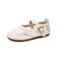 thumbnail image 1 of Owordtank Girls Mesh Ballet Flats – Round Toe Fishnet Ballerina Flats, Buckle Strap, Casual Comfortable Office Mary Jane Shoes, 1 of 6