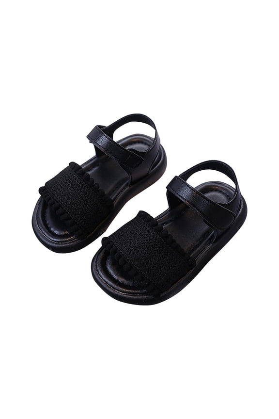 Girls Sandals Open Toed Water Shoes Kids Soft Sole Outdoor Beach Thick Sole Sandals with Adjustable Straps
