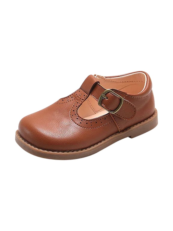 Girls School T-Strap Uniform Dress Shoes Oxford Leather Flats School Birthday Party