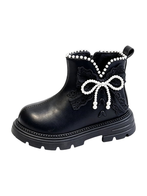 Girls Snow Boots Toddler Kids Warm Winter Fur Lined Booties Fashion Casual Comfortable Non-Slip Outdoor Ankle Boots