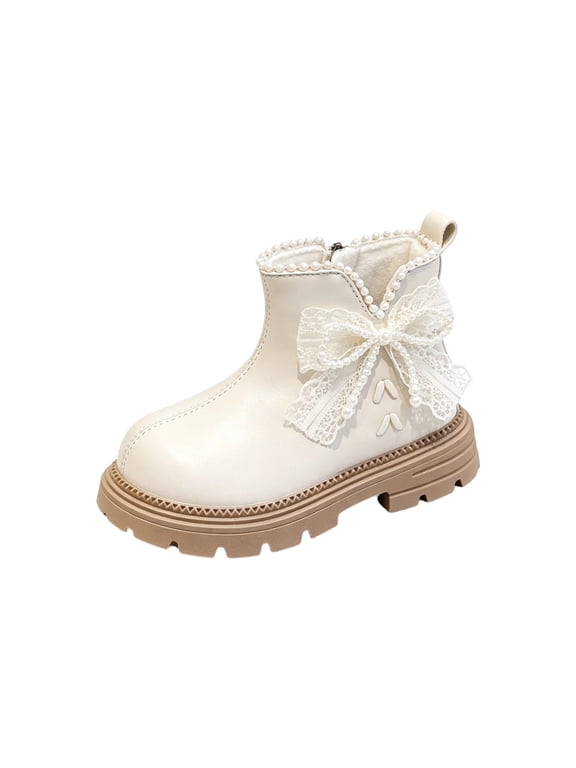 Girls Snow Boots Toddler Kids Warm Winter Fur Lined Booties Fashion Casual Comfortable Non-Slip Outdoor Ankle Boots