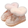 thumbnail image 1 of Owordtank Girls Snow Boots Warm Winter Fuzzy Short Boots Insulated Sparkling Sequin Outdoor Boots for Toddler Little/Big Kids, 1 of 8